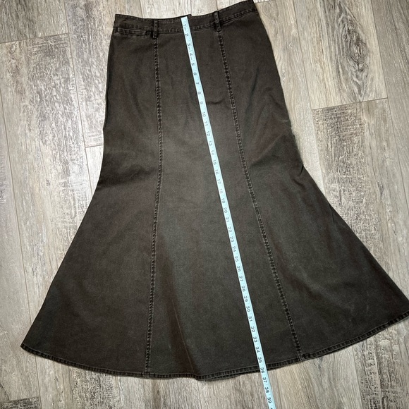 Peruvian Connection Women Size 4 Maxi Skirt A Line Pockets Gray/ Black - Picture 5 of 9